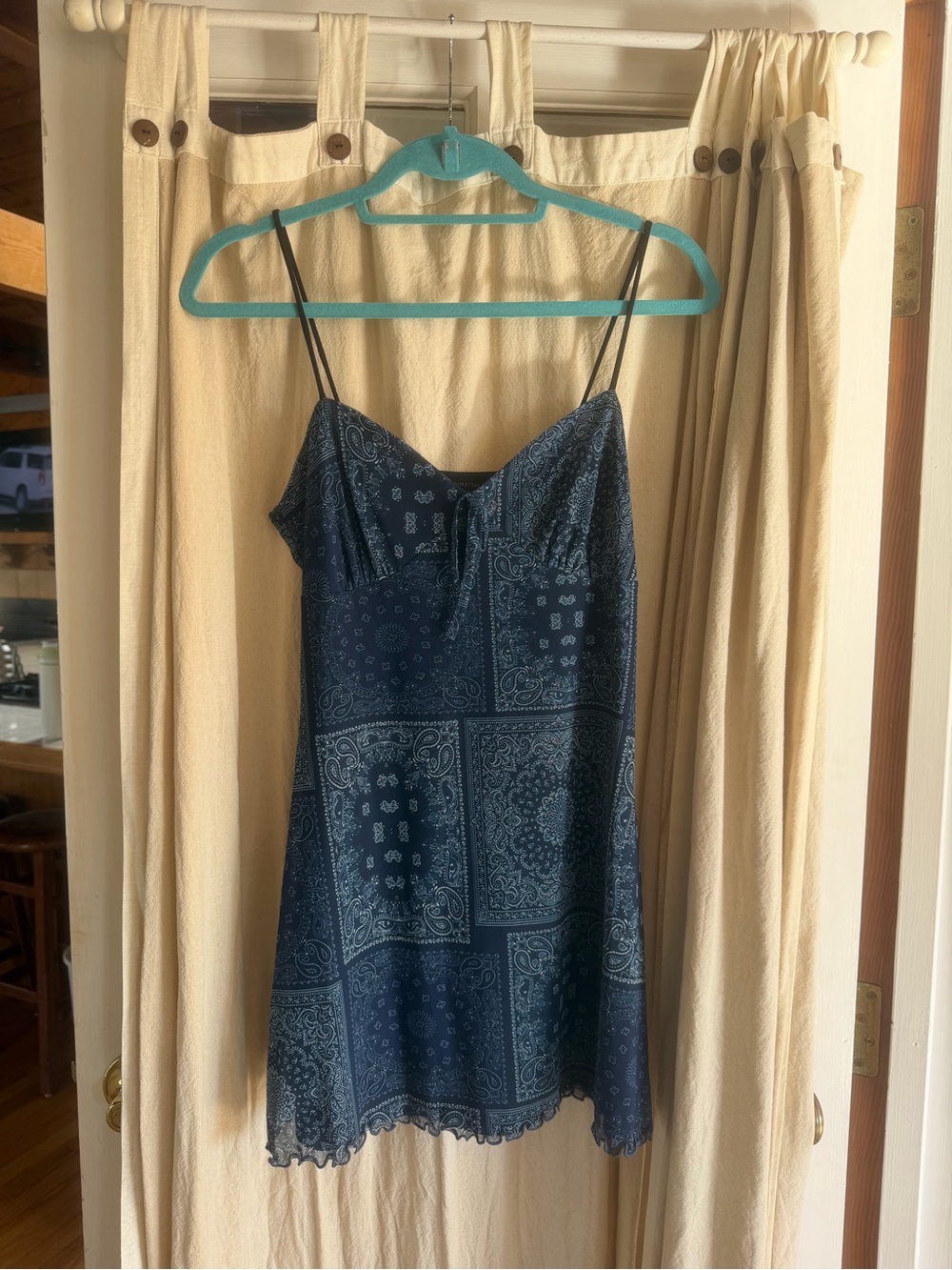 Urban Outfitters Navy Bandana Print Mini Dress
